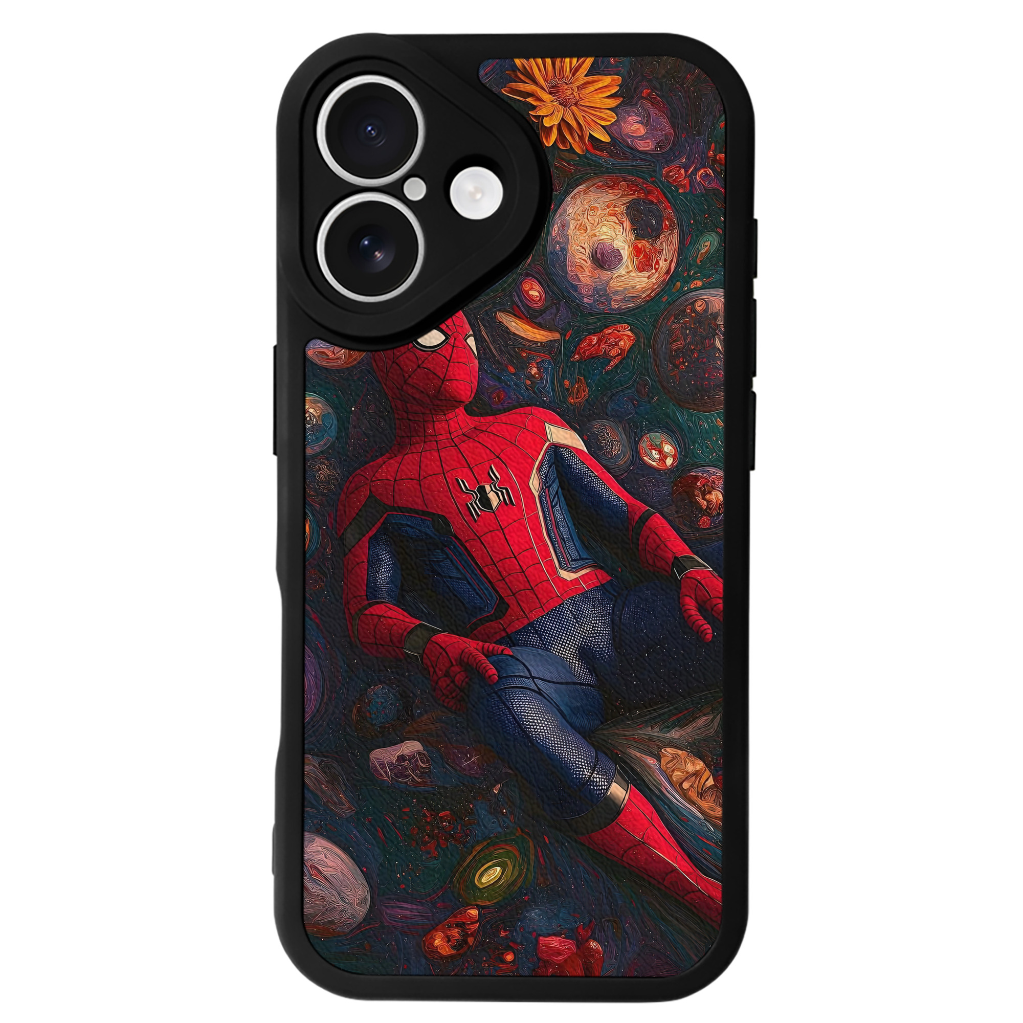 （画像用） Spider Man スパイダーマン 【iPhone 16シリーズ対応】シリコンスマホケース（レザー調） 材質：シリコン